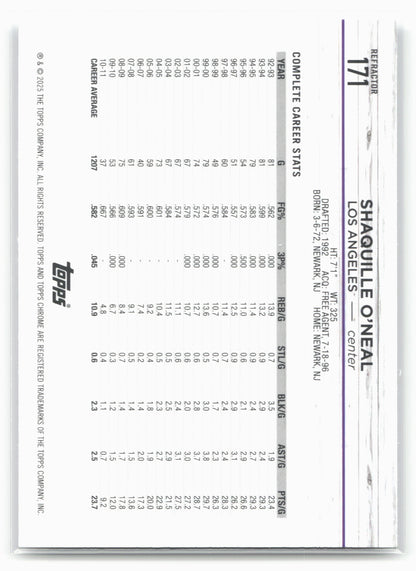 2024-25 Topps Chrome #171 Shaquille O'Neal Refractor 19270