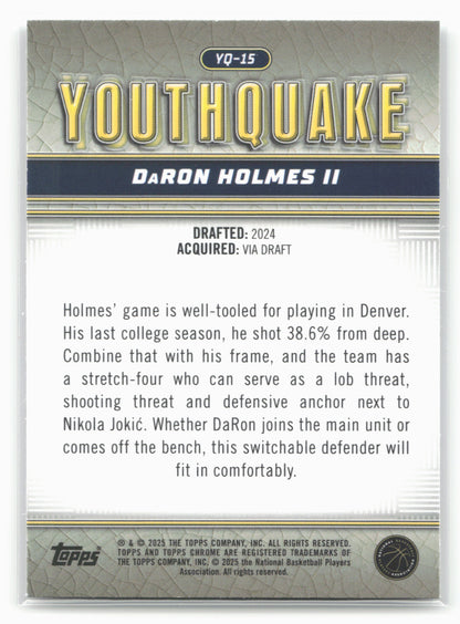 2024-25 Topps Chrome #YQ-15 DaRon Holmes II YouthQuake 19272