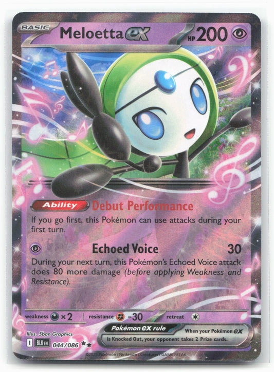 Meloetta ex - 044/086 - Double Rare - Pokémon Black Bolt Holo-19314