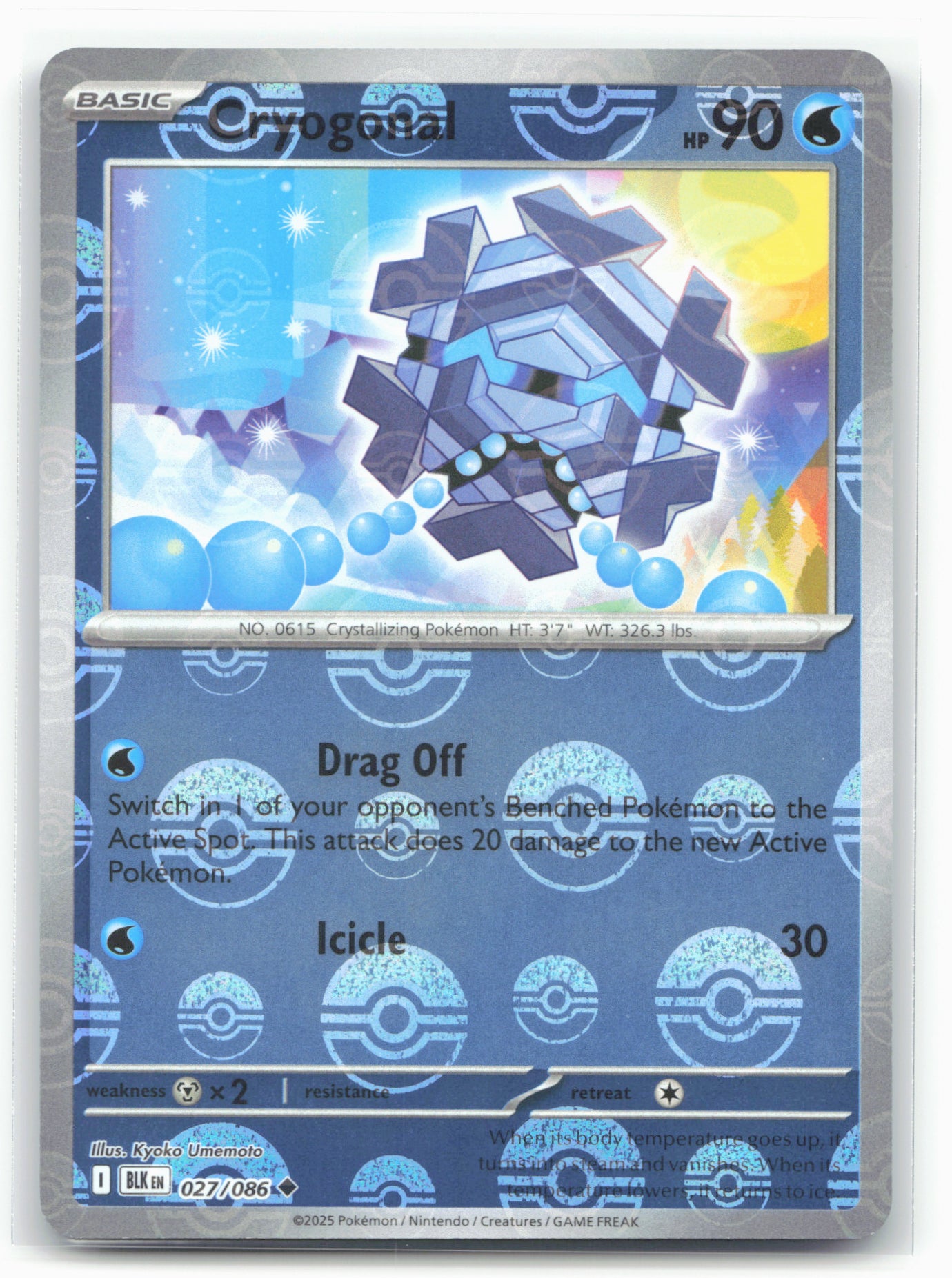 Cryogonal (Poke Ball Reverse Holo) - 027/086 - Black Bolt - Pokémon Holo-19318