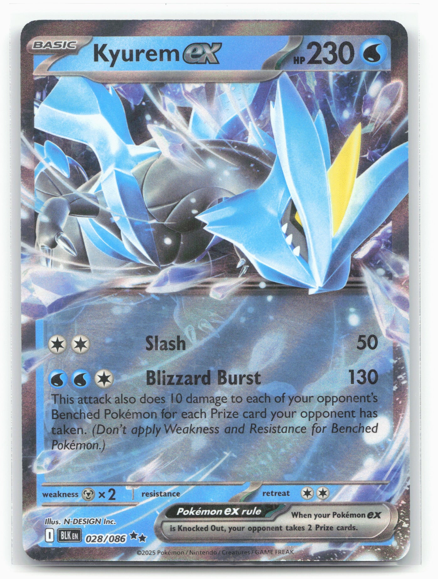 Kyurem ex 028/086 Black Bolt & White Flare Double Rare Holo-19319
