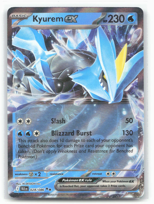 Kyurem ex 028/086 Black Bolt & White Flare Double Rare Holo-19319