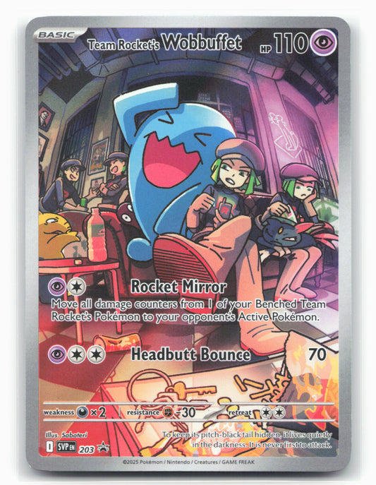 Pokémon SV Black Star Promos SVP EN Team Rocket's Wobbuffet #203 Holo-19330