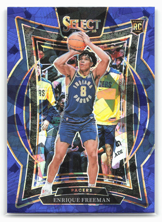 2024-25 Panini Select #80 Enrique Freeman Blue Cracked Ice Prizm