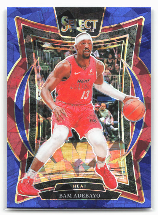 2024-25 Panini Select #15 Bam Adebayo Blue Cracked Ice Prizm