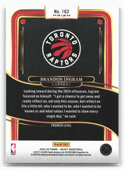 2024-25 Panini Select #162 Brandon Ingram Blue Cracked Ice Prizm
