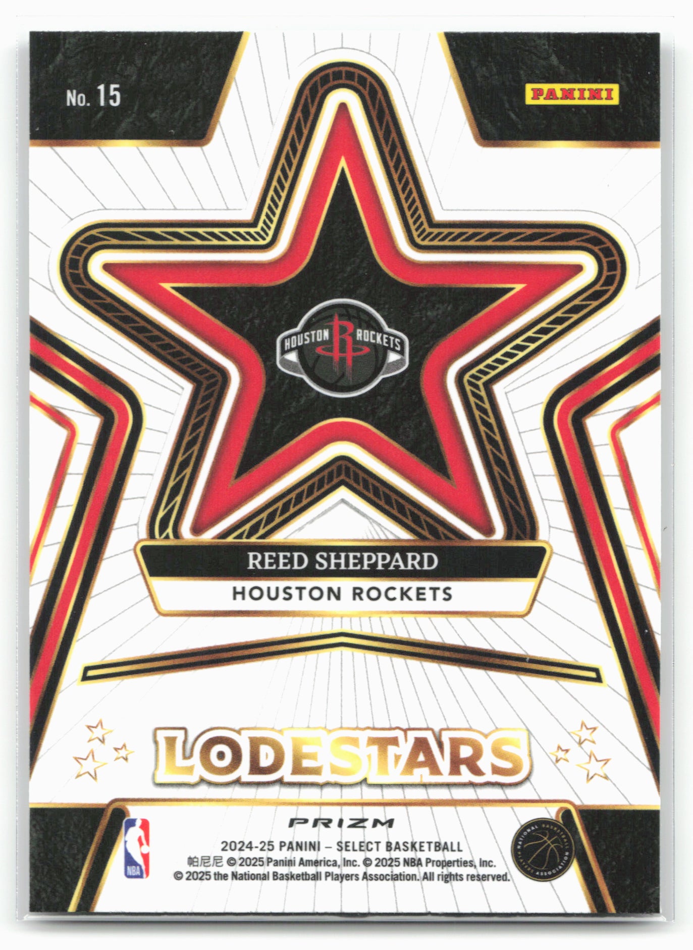 2024-25 Panini Select #15 Reed Sheppard Lodestars Green Prizms