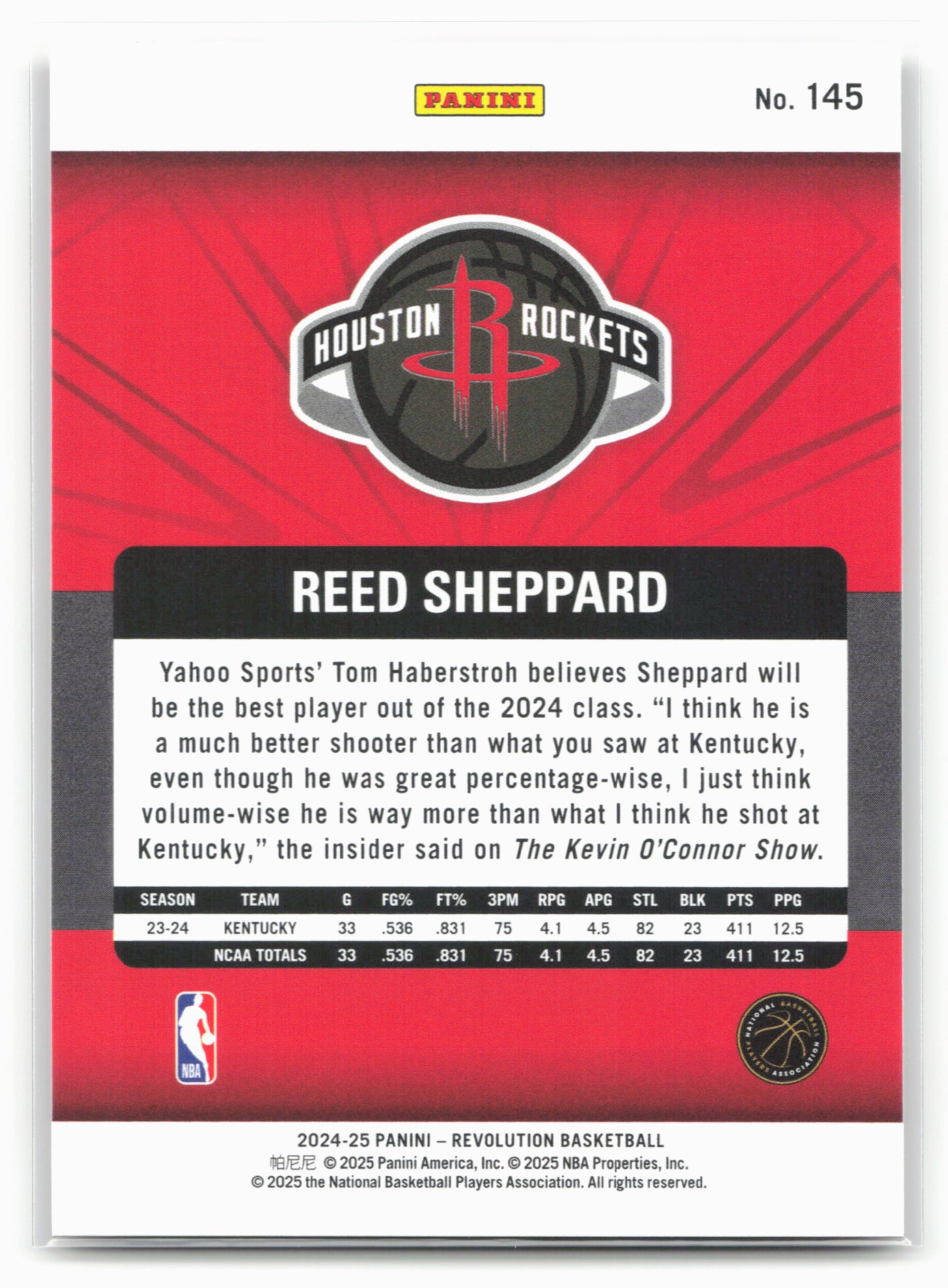 2024-25 Panini Revolution #145 Reed Sheppard 19491