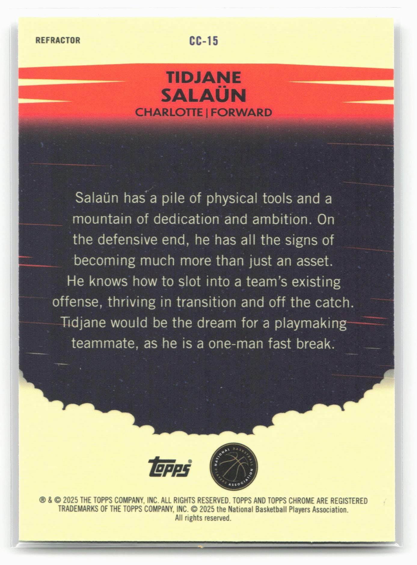 2024-25 Topps Chrome #CC-15 Tidjane Salaün Countdown Complete Refractor 19510