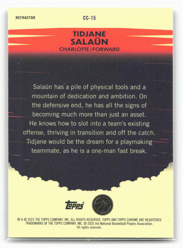 
2024-25 Topps Chrome #CC-15 Tidjane Salaün Countdown Complete Refractor 19510