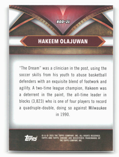 2024-25 Topps Chrome #BOD-21 Hakeem Olajuwon Ball of Duty