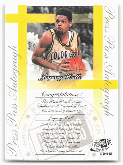 2000 Press Pass SE #NNO Jaquay Walls Autographs