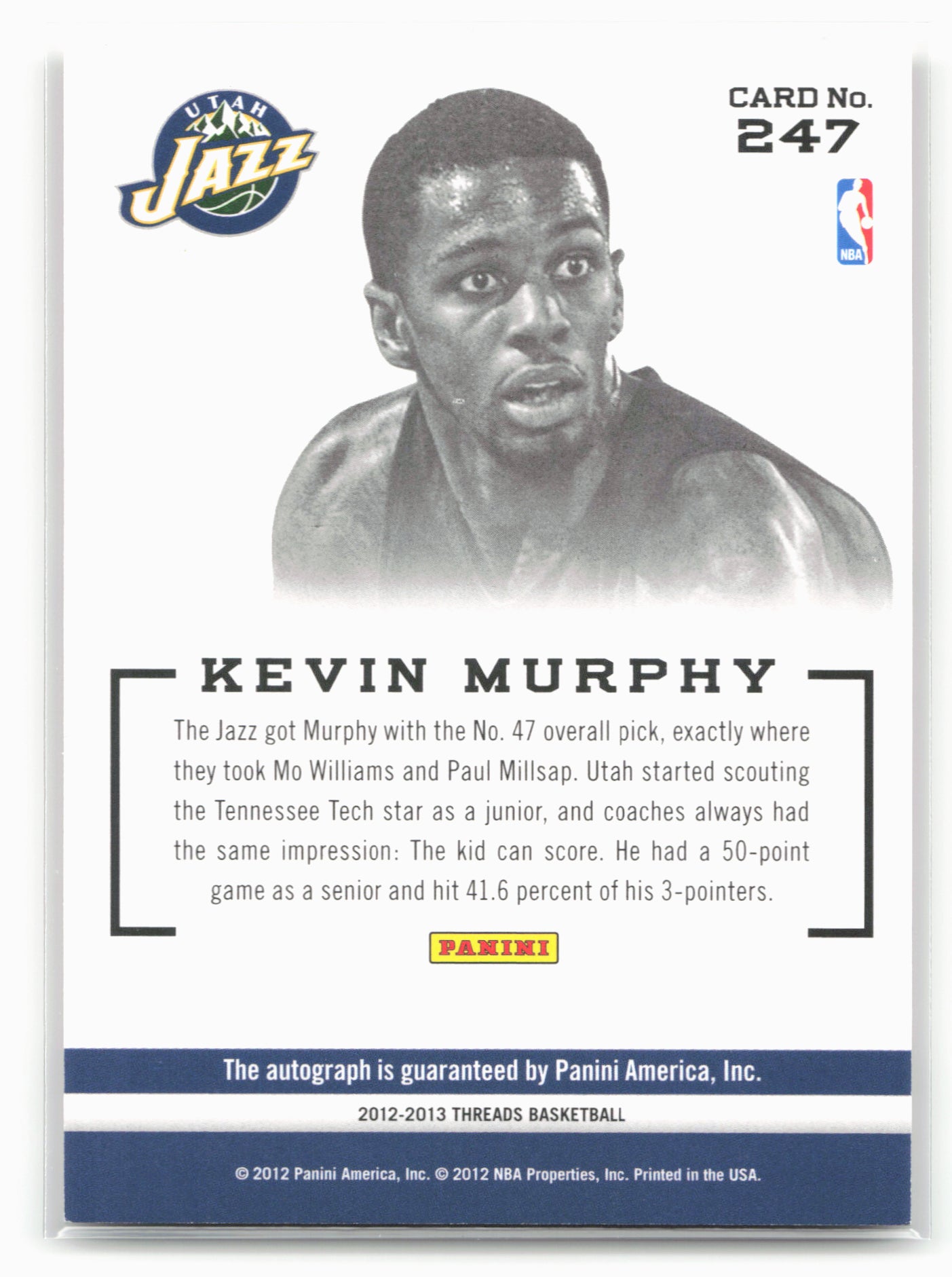 2012-13 Panini Threads #247 Kevin Murphy
