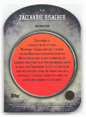 
2024-25 Finest #F-9 Zaccharie Risacher Finishers Refractor