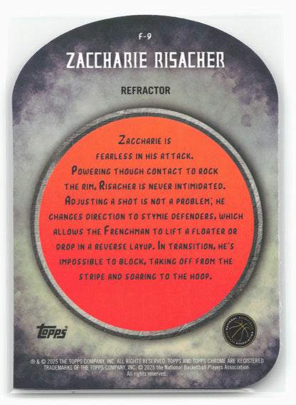 2024-25 Finest #F-9 Zaccharie Risacher Finishers Refractor
