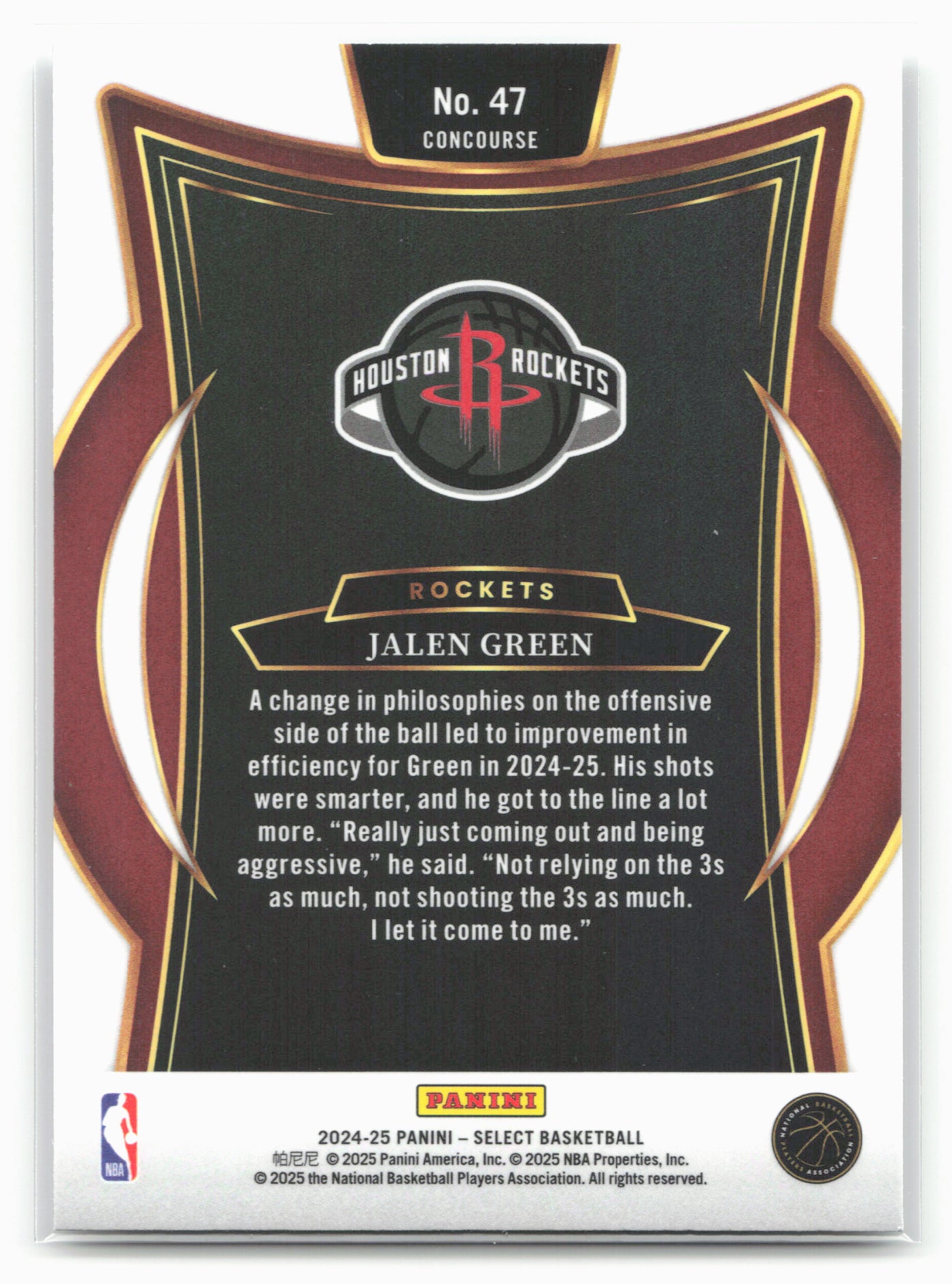 2024-25 Panini Select #47 Jalen Green 19542
