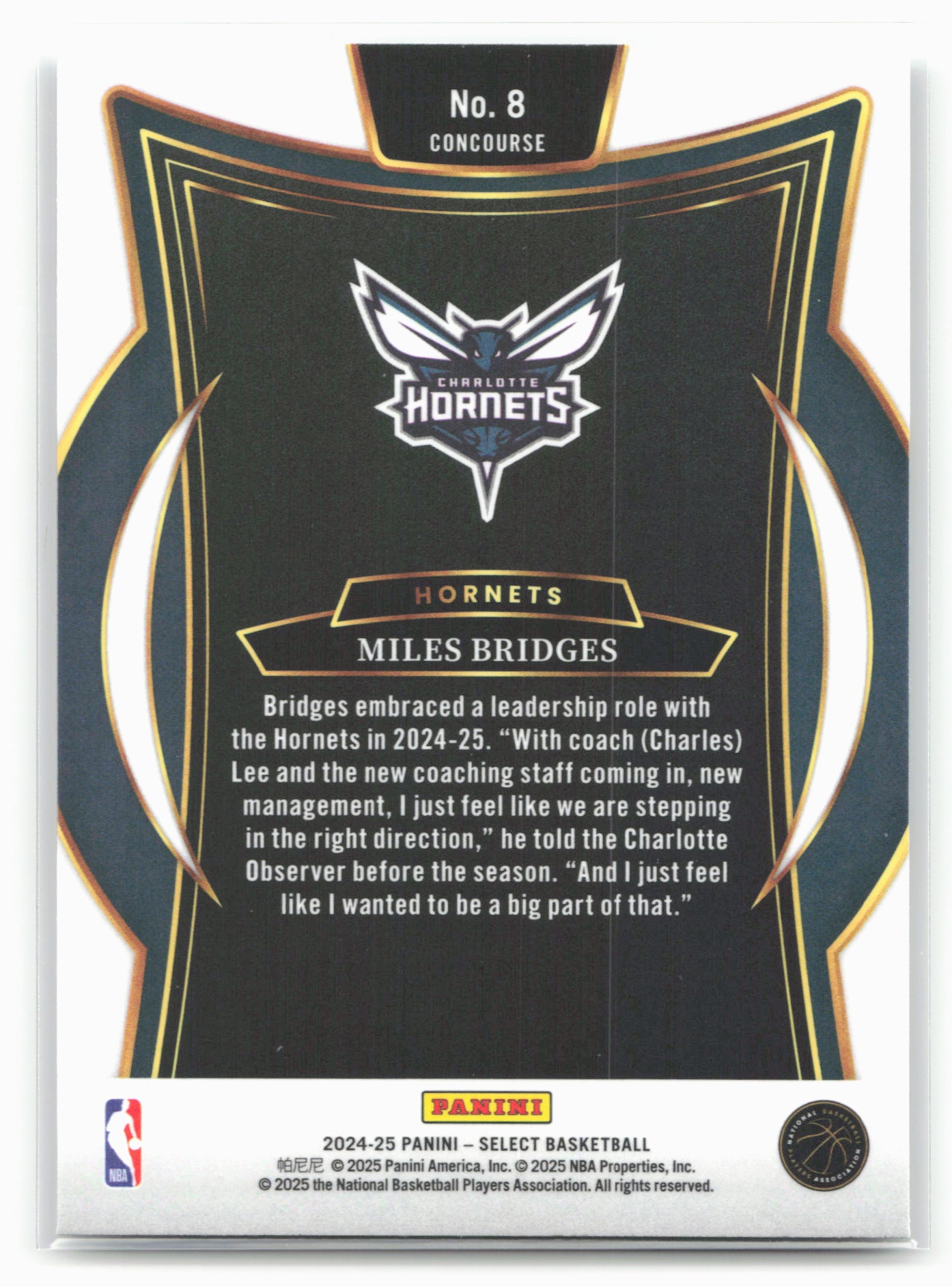 2024-25 Panini Select #8 Miles Bridges 19548