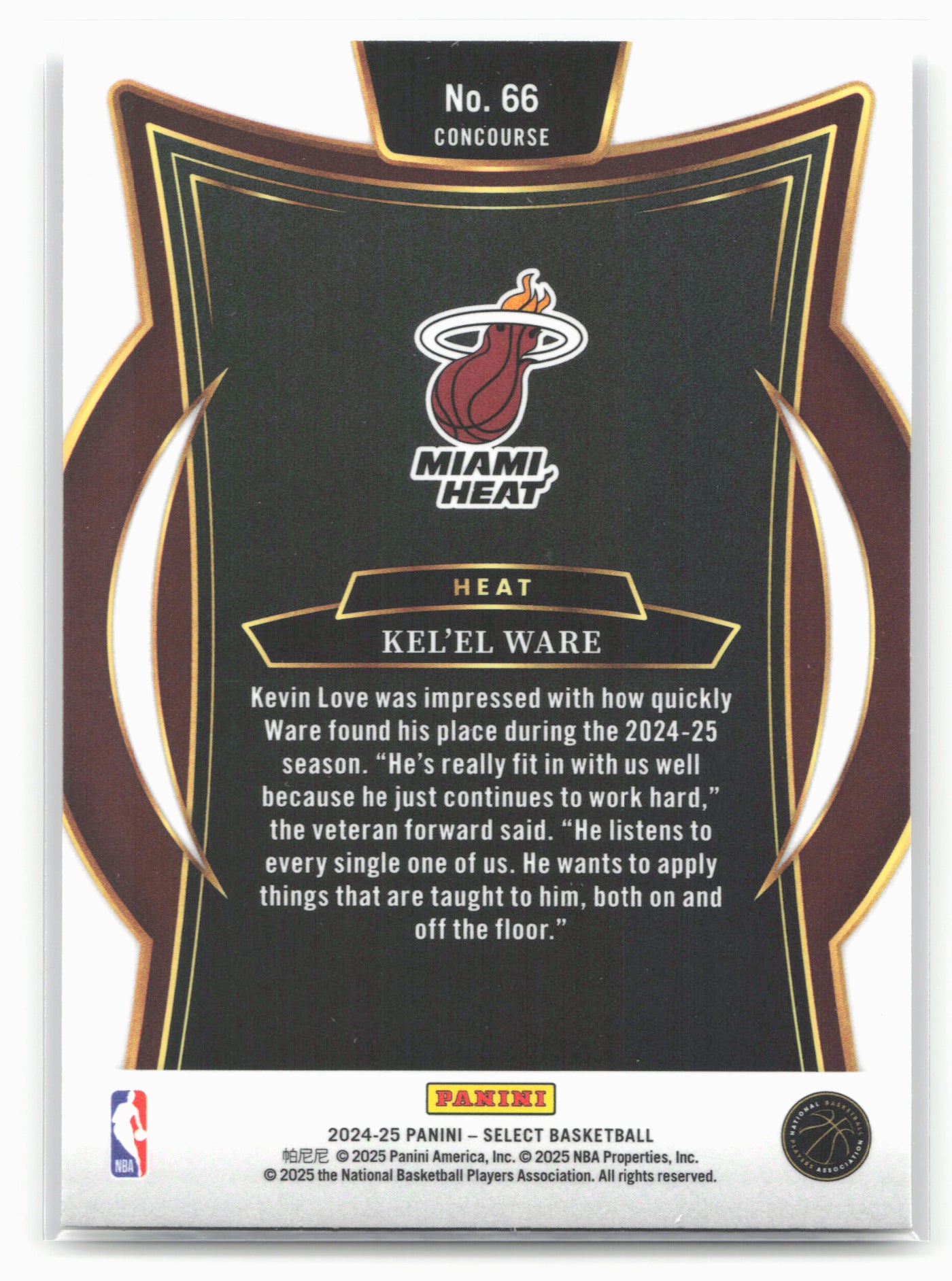 2024-25 Panini Select #66 Kel'el Ware 19550