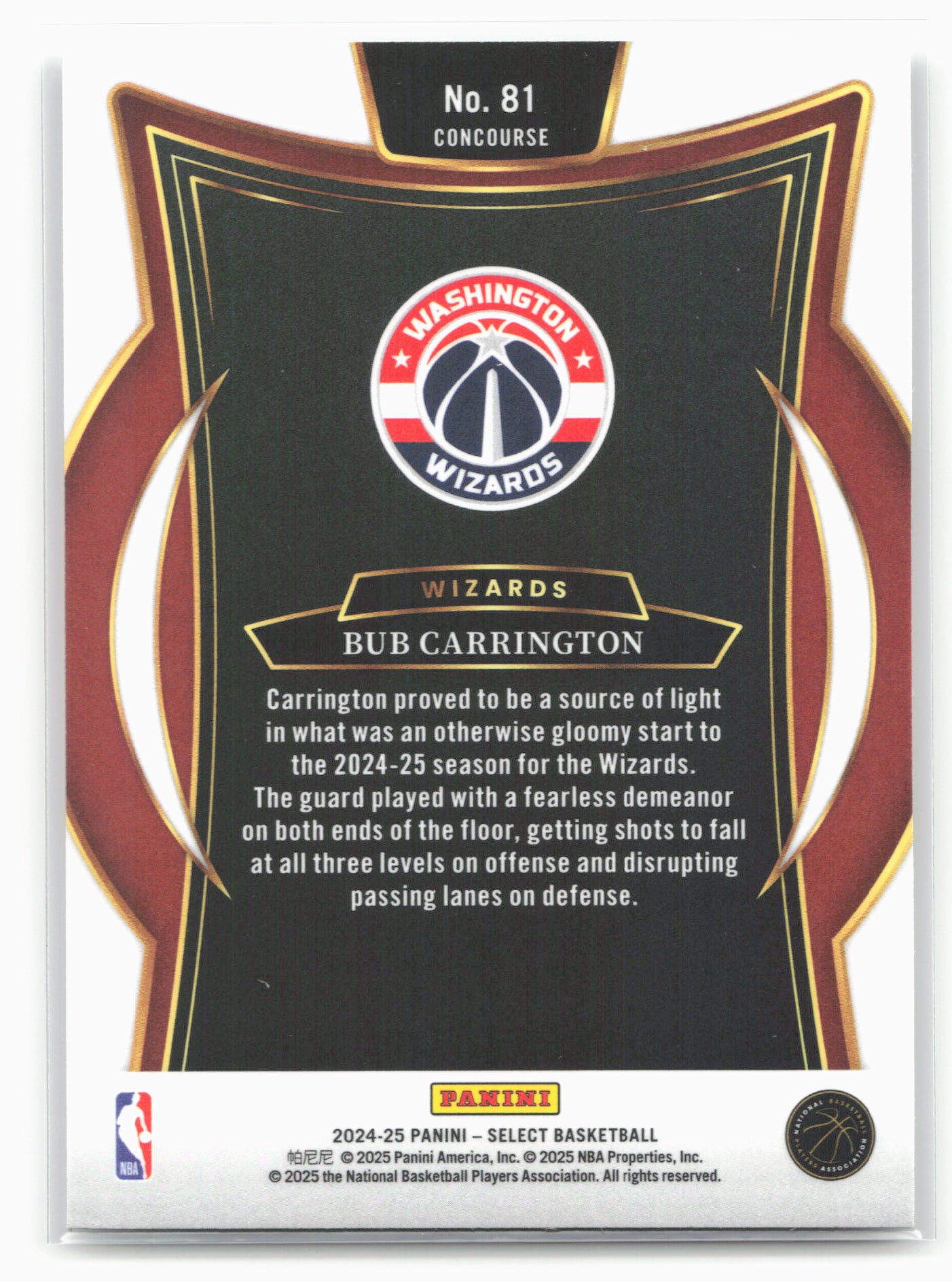 2024-25 Panini Select #81 Bub Carrington 19551