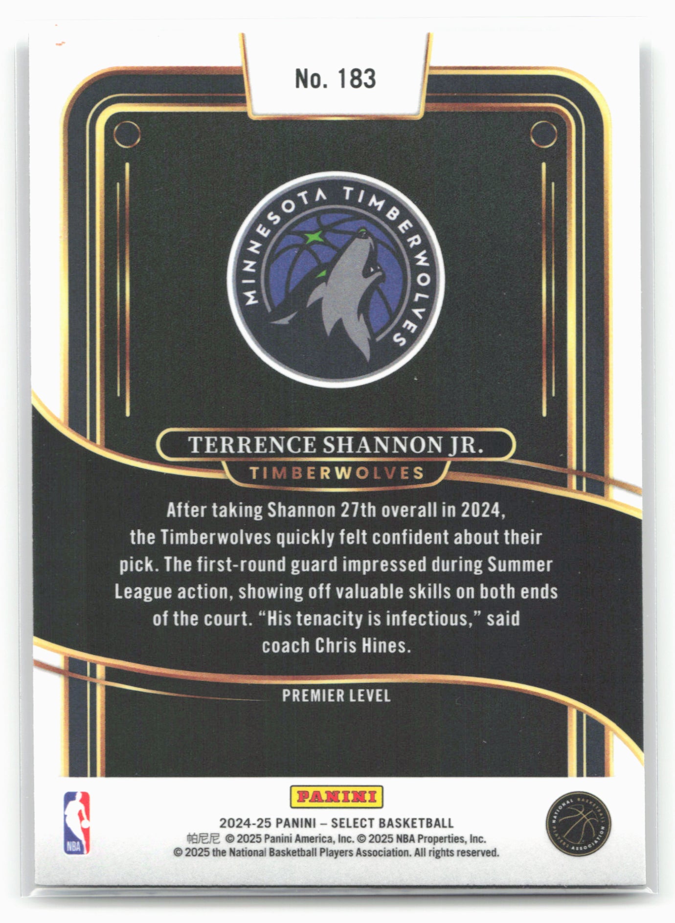 2024-25 Panini Select #183 Terrence Shannon Jr. 19553