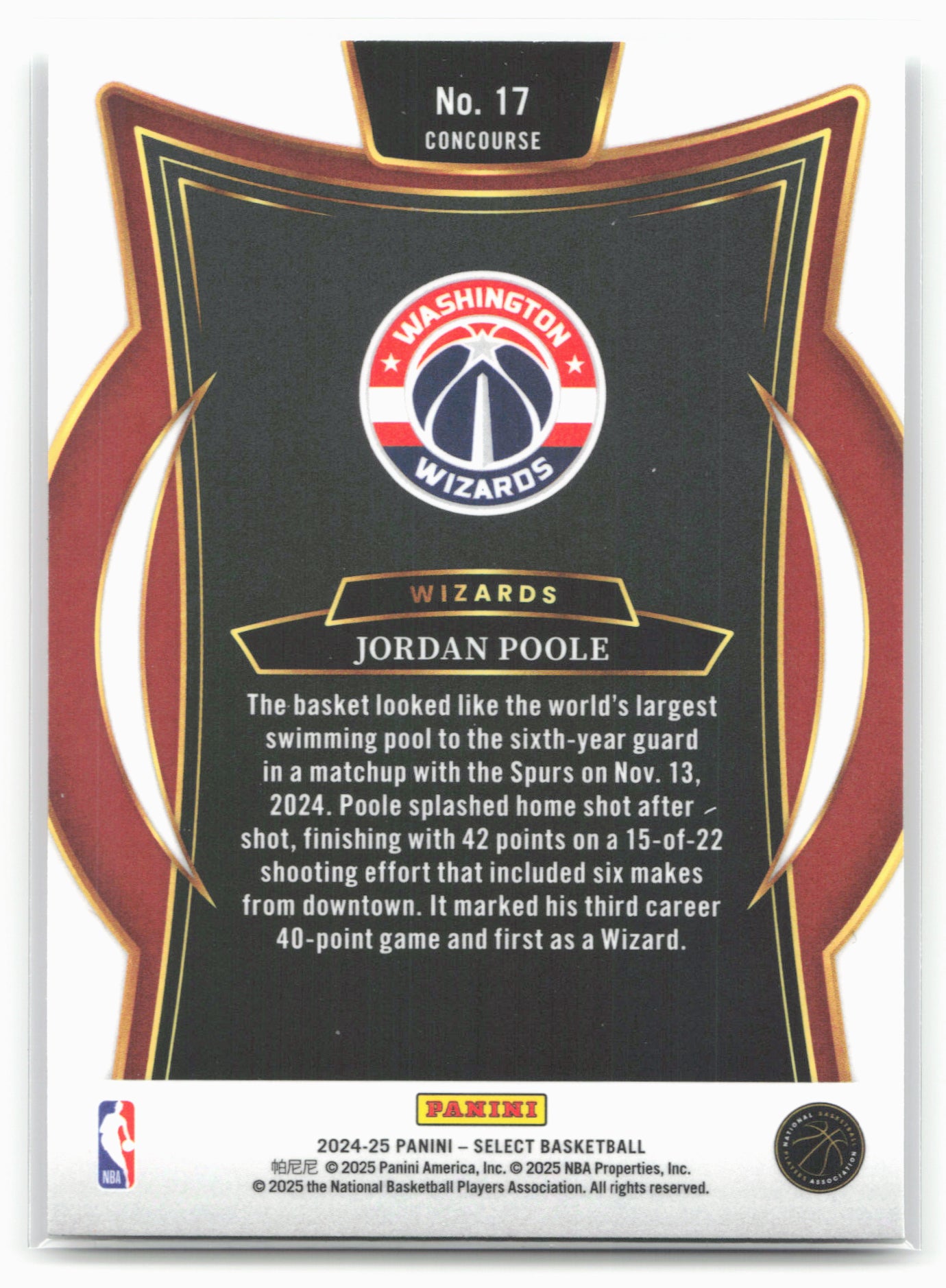 2024-25 Panini Select #17 Jordan Poole 19554
