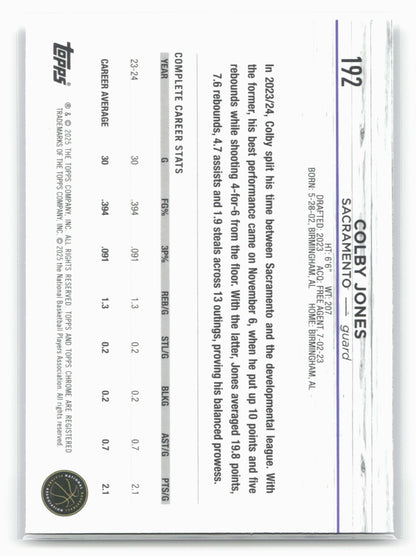 2024-25 Topps Chrome Sapphire #192 Colby Jones