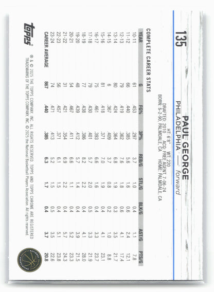 2024-25 Topps Chrome Sapphire #135 Paul George