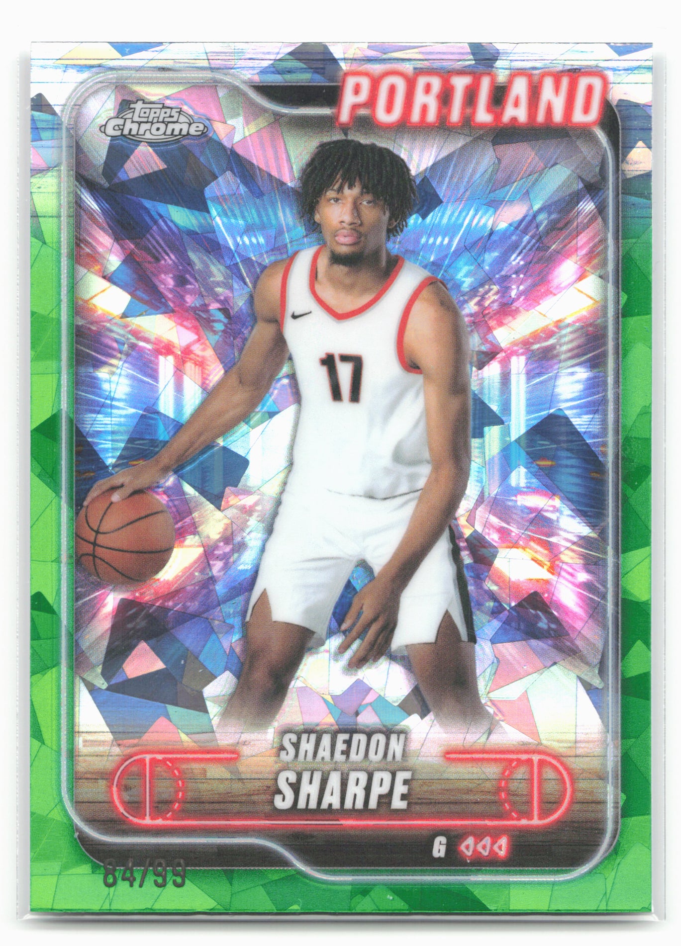 2024-25 Topps Chrome Sapphire #25 Shaedon Sharpe Green Sapphire #/99