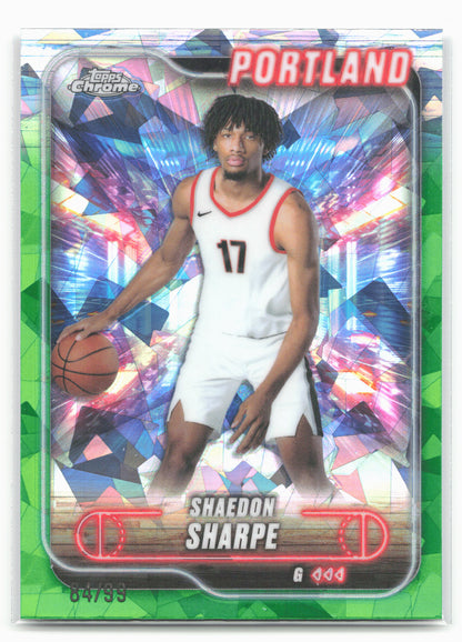 2024-25 Topps Chrome Sapphire #25 Shaedon Sharpe Green Sapphire #/99