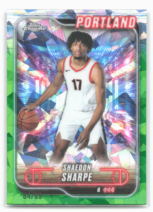 2024-25 Topps Chrome Sapphire #25 Shaedon Sharpe Green Sapphire #/99