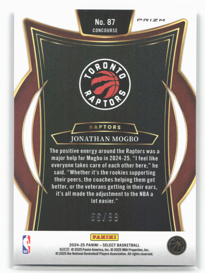 2024-25 Panini Select #87 Jonathan Mogbo Blue Camo Prizm #/99