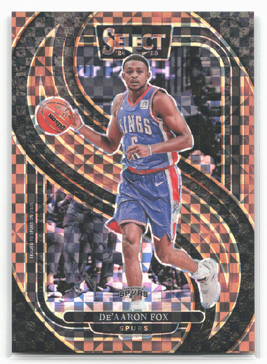 2024-25 Panini Select #150 De'Aaron Fox Bronze Checker Prizm #/49