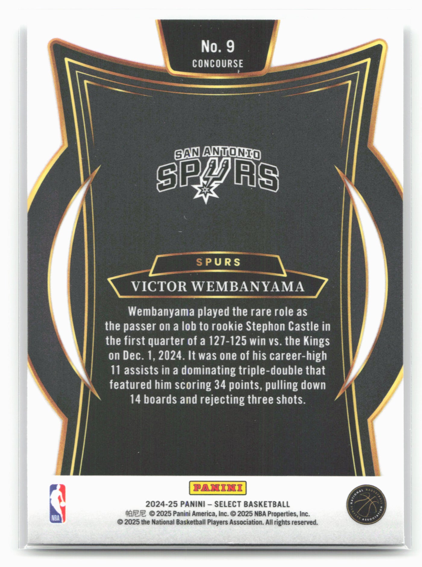 2024-25 Panini Select #9 Victor Wembanyama