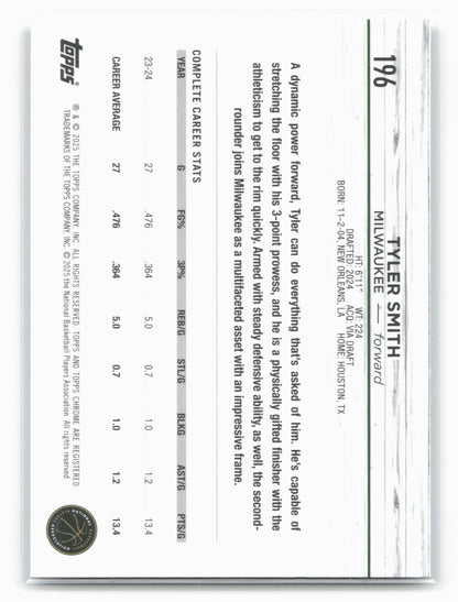 2024-25 Topps Chrome Sapphire #196 Tyler Smith