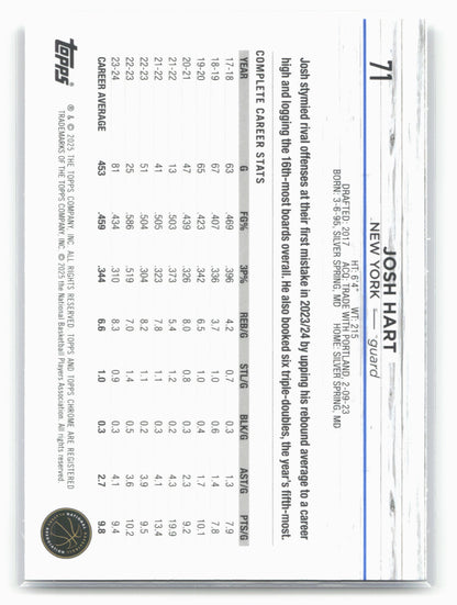 2024-25 Topps Chrome Sapphire #71 Josh Hart