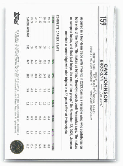 2024-25 Topps Chrome Sapphire #159 Cam Johnson