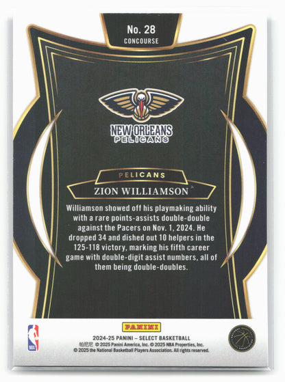 2024-25 Panini Select #28 Zion Williamson Blue (Retail)