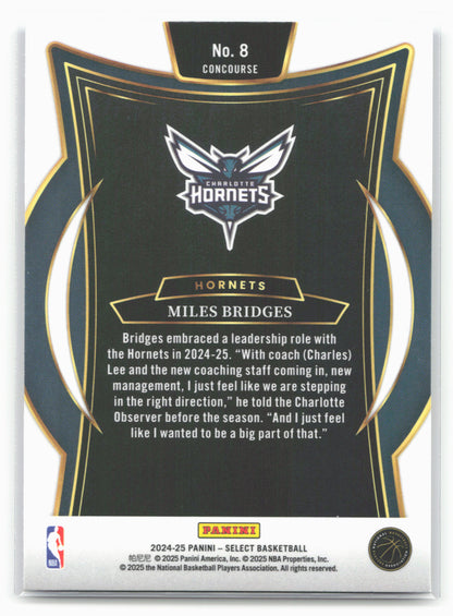 2024-25 Panini Select #8 Miles Bridges Blue (Retail)