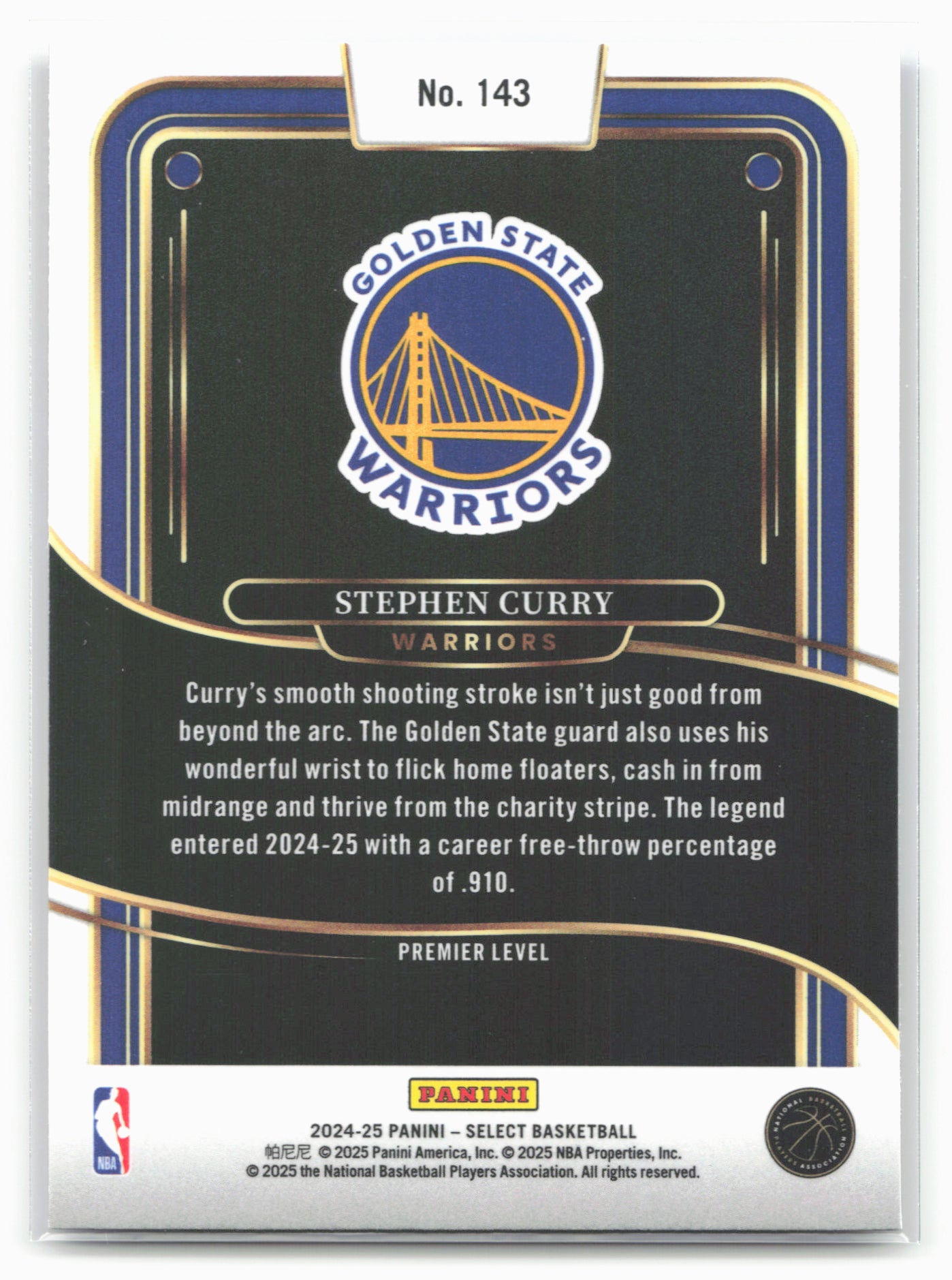 2024-25 Panini Select #143 Stephen Curry Blue (Retail)