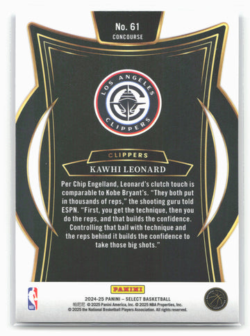 
2024-25 Panini Select #61 Kawhi Leonard Blue (Retail)