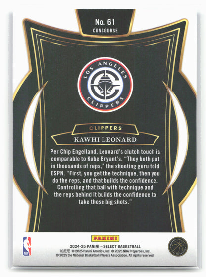 2024-25 Panini Select #61 Kawhi Leonard Blue (Retail)