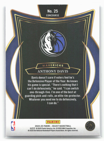 2024-25 Panini Select #25 Anthony Davis Blue (Retail)