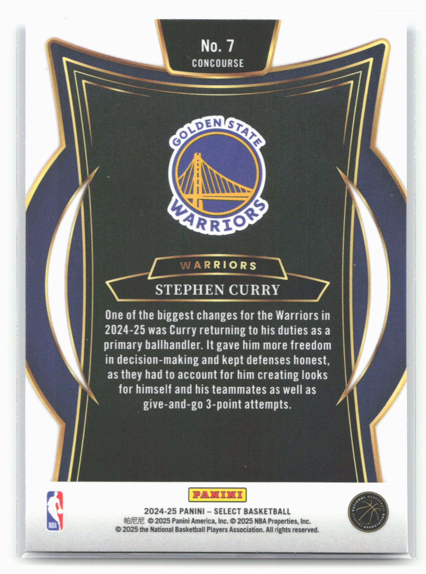 2024-25 Panini Select #7 Stephen Curry