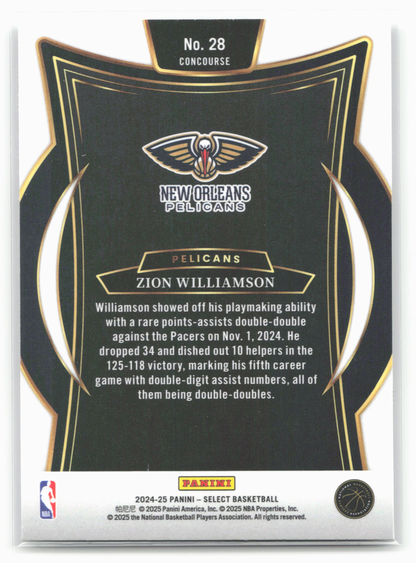 2024-25 Panini Select #28 Zion Williamson 19632