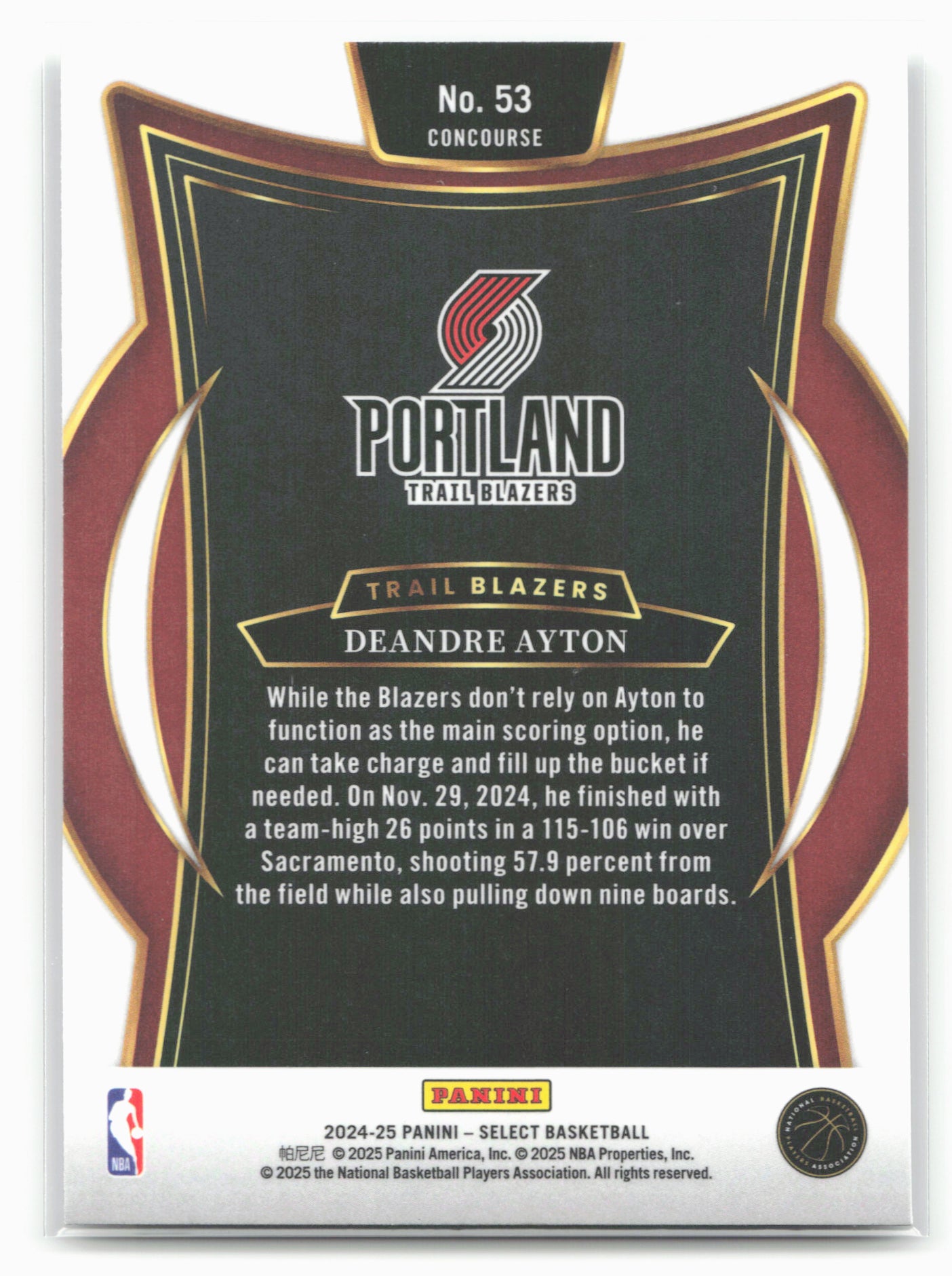 2024-25 Panini Select #53 Deandre Ayton 19635