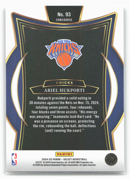 2024-25 Panini Select #93 Ariel Hukporti 19637