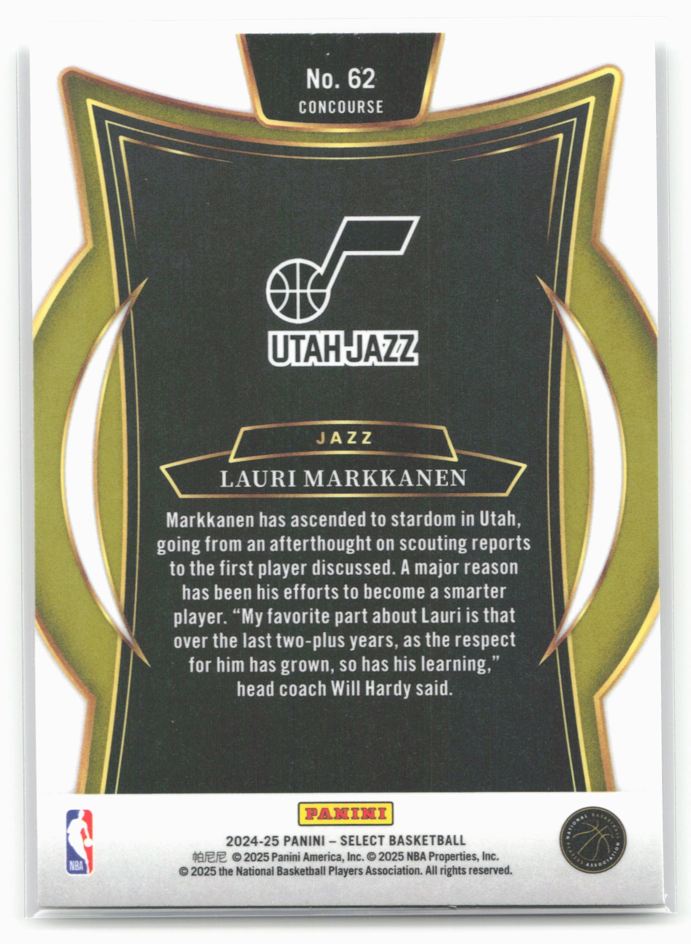 2024-25 Panini Select #62 Lauri Markkanen 19638