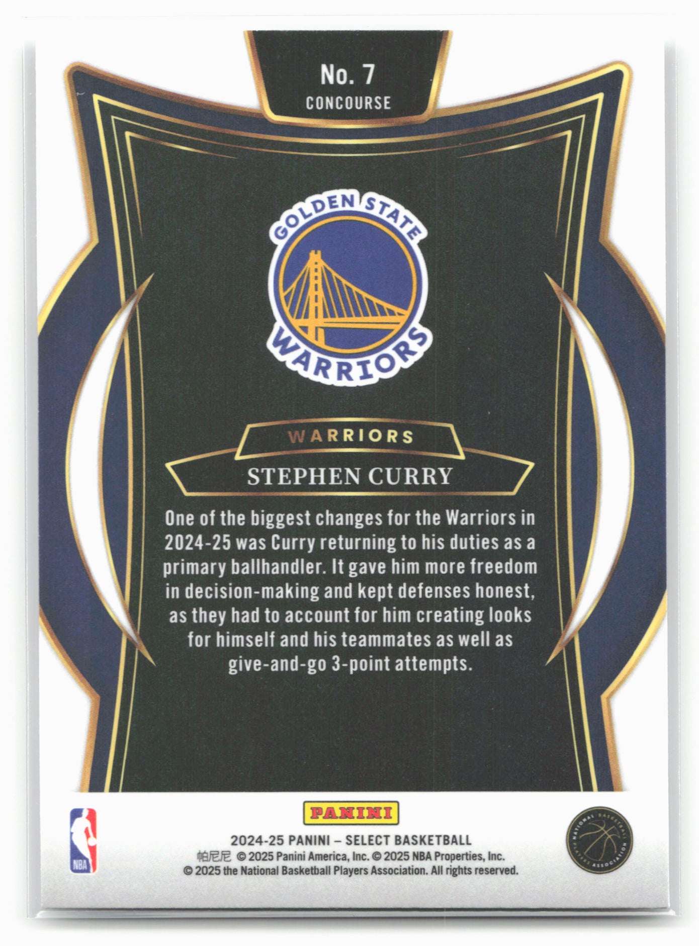 2024-25 Panini Select #7 Stephen Curry 19639
