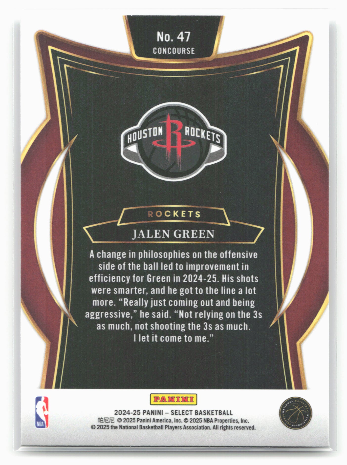 2024-25 Panini Select #47 Jalen Green 19640