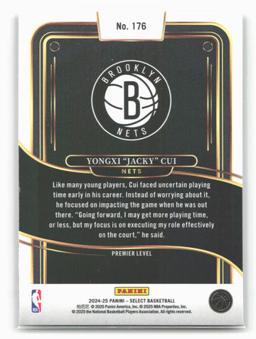 
2024-25 Panini Select #176 Yongxi "Jacky" Cui 19646